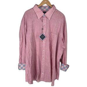 Tailorbyrd Mens Chambray Button Shirt Long Sleeve 3XL NEW Contrast Flip Cuffs